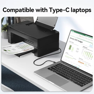 Jasoz สาย Type C ปริ้นเตอร์ Printer Cable USB Printer สาย เครื่องพิมพ์ USB C to Type B 2.0 Cable