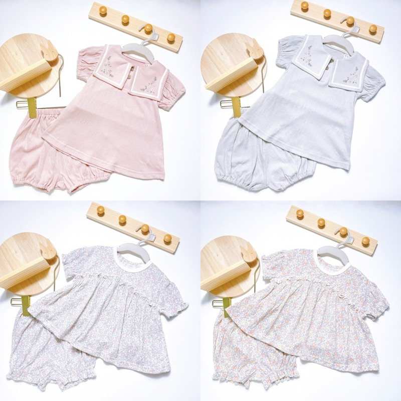 🎀พร้อมส่ง🎀แบรนด์ญี่ปุ่น ชุดเด็กผู้หญิงSet 2 ชิ้น ชุดเด็ก เสื้อผ้าเด็ก ขนาด(80-100cm)