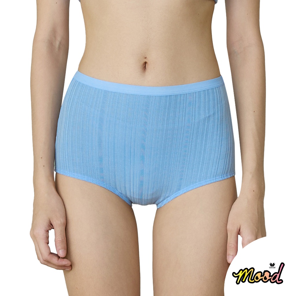 Wacoal Mood Soft Flex Panty กางเกงใน รูปแบบเอวสูง (Short) รุ่น MUMX89 สีฟ้า (LS)