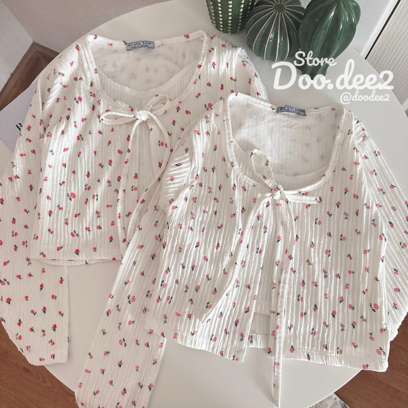 ♦️DOODEE2♦️เสื้อแขนยาวสไตล์เสื้อคลุมผ้าท็อปฟี่พิมพ์ลาย ราคา ถูกที่สุด ดีลบีเคเค แกลเลอรีภาพที่ 6