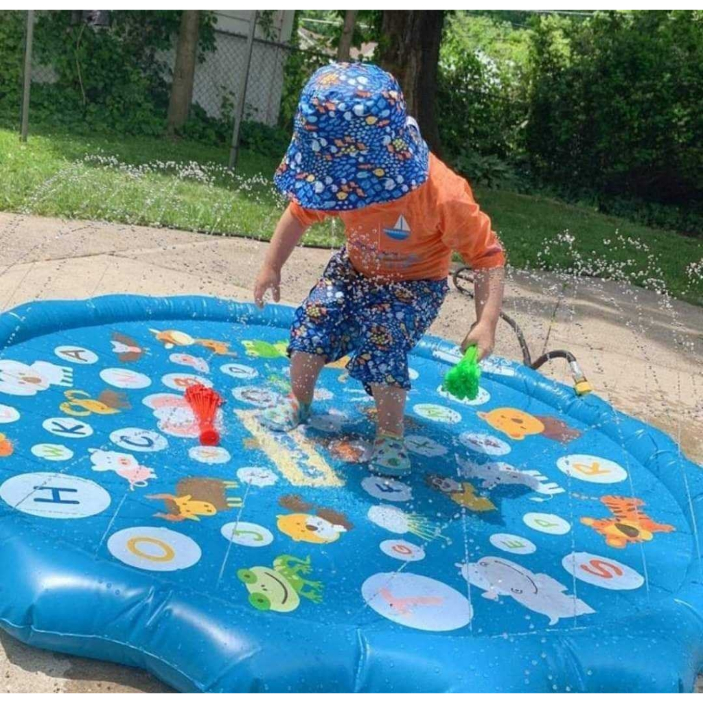 สระน้ำลูกน้อย มีน้ำพุ  หน้าร้อนนี้เด็กๆ ต้องชอบ เพลิดเพลินแน่นอน ขนาดใหญ่ 170 cm.  ไม่ต้องเป่าลม เพียงแค่เสียบสายยาง