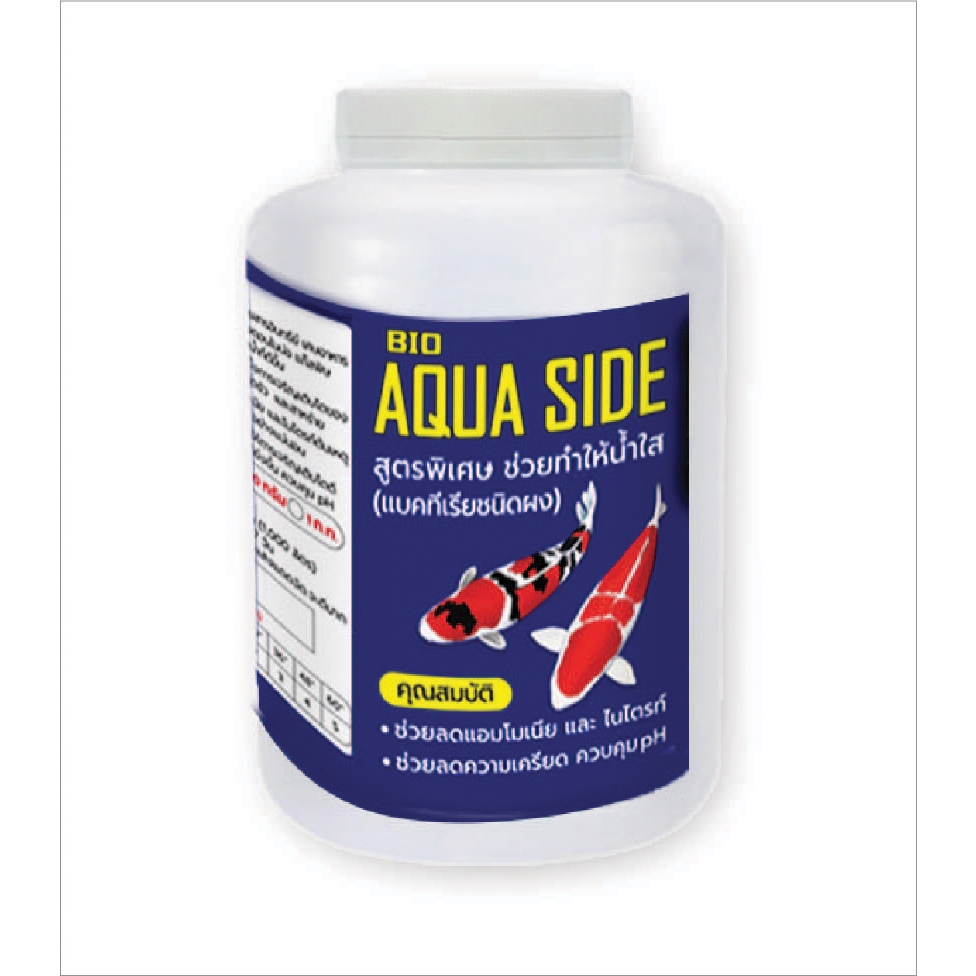 กำจัดแบคทีเรีย ชนิดผง Aqua Side (ชนิดผง) ขนาด 1 กิโลกรัม จำนวน 1 กระปุก