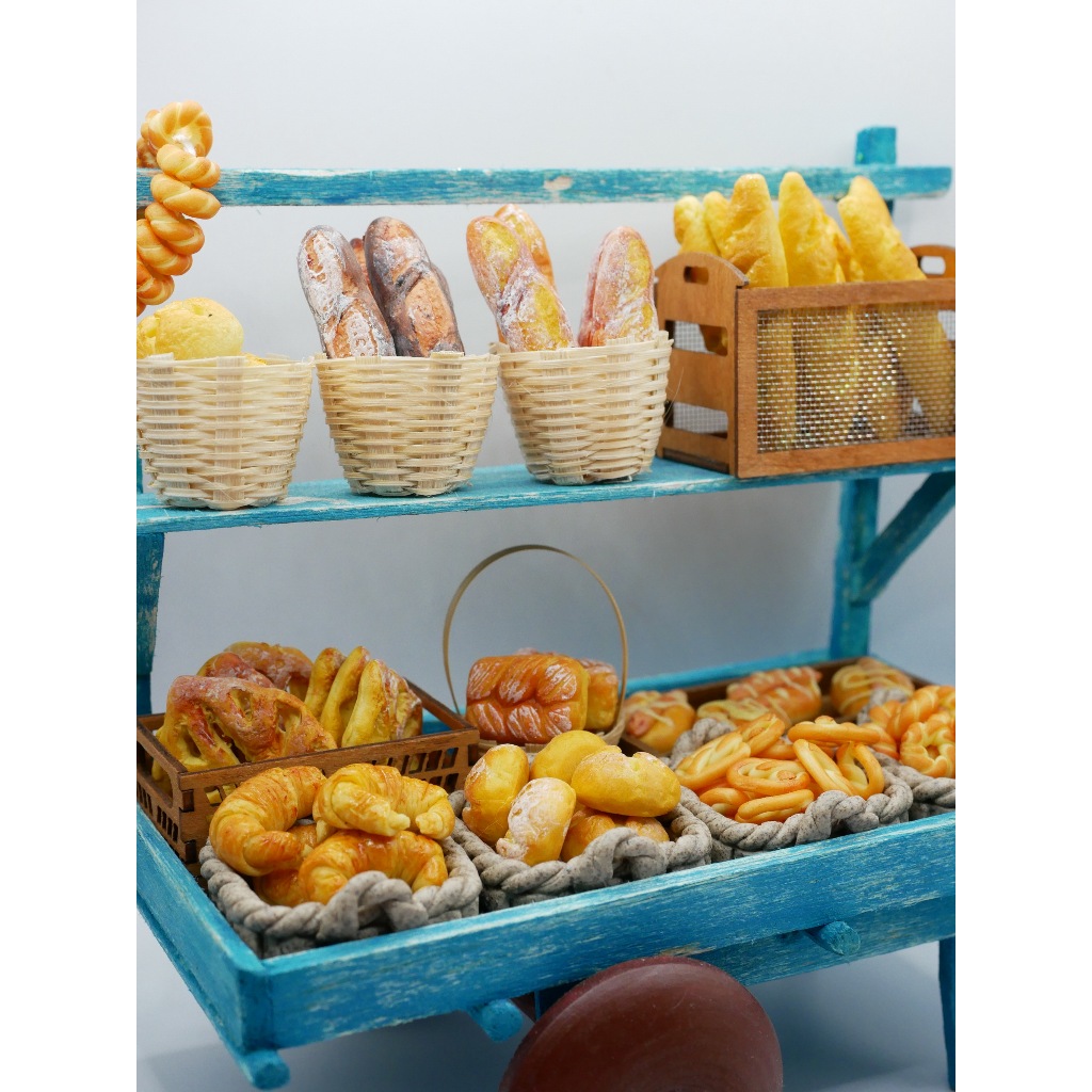 ขนมจิ๋ว (ราคา/ชิ้น) Bakery เบเกอรี่จิ๋ว ขนม เบเกอรี่ ปังเมล่อน ครัวซ็อง croissant ไส้กรอก ขนมปังจิ๋ว ของจิ๋ว ของตกแต่ง