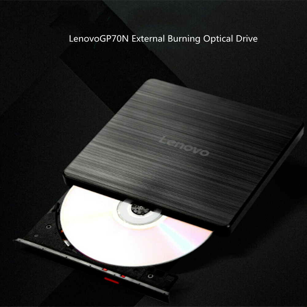 Lenovo GP70N - ไดรฟ์ออปติคอลแบบพกพา USB2.0 รองรับการอ่านและเขียน ดีไซน์กะทัดรัด ใช้งานง่าย