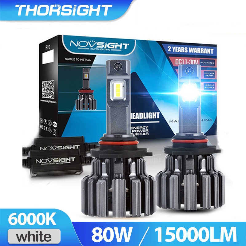 Thorsight x Novsight F03 ไฟหน้ารถ ไฟตัดหมอก รับประกัน 2 ปี H11 H4 9005 9006 ไฟ Led 15000Lm 80W 6000K Car Headlight
