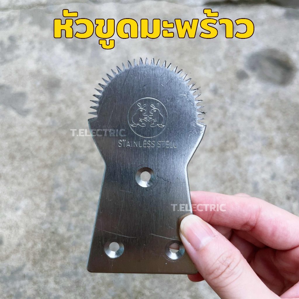 หัวขูดมะพร้าวสแตนเลส (อะไหล่ใบมีดเปลี่ยนหัวกระต่ายขูดมะพร้าว) ที่ขูดมะพร้าวแบบฝอย มีรูสำหรับยึดน็อต