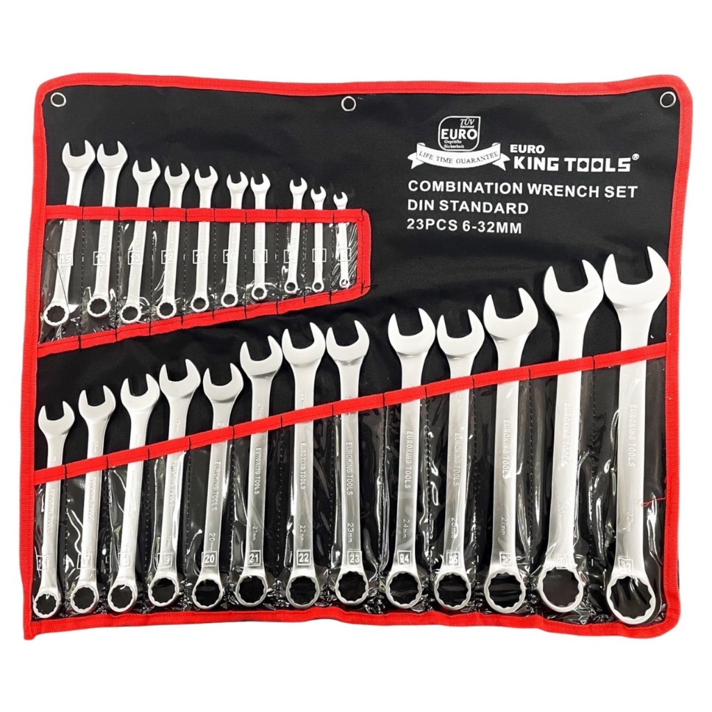 Euro King Tools ประแจปากตายแหวนข้าง ขนาด 6-32mm. 23 ชิ้น/ชุด เกรดเหล็ก CRV ของแท้ 100%