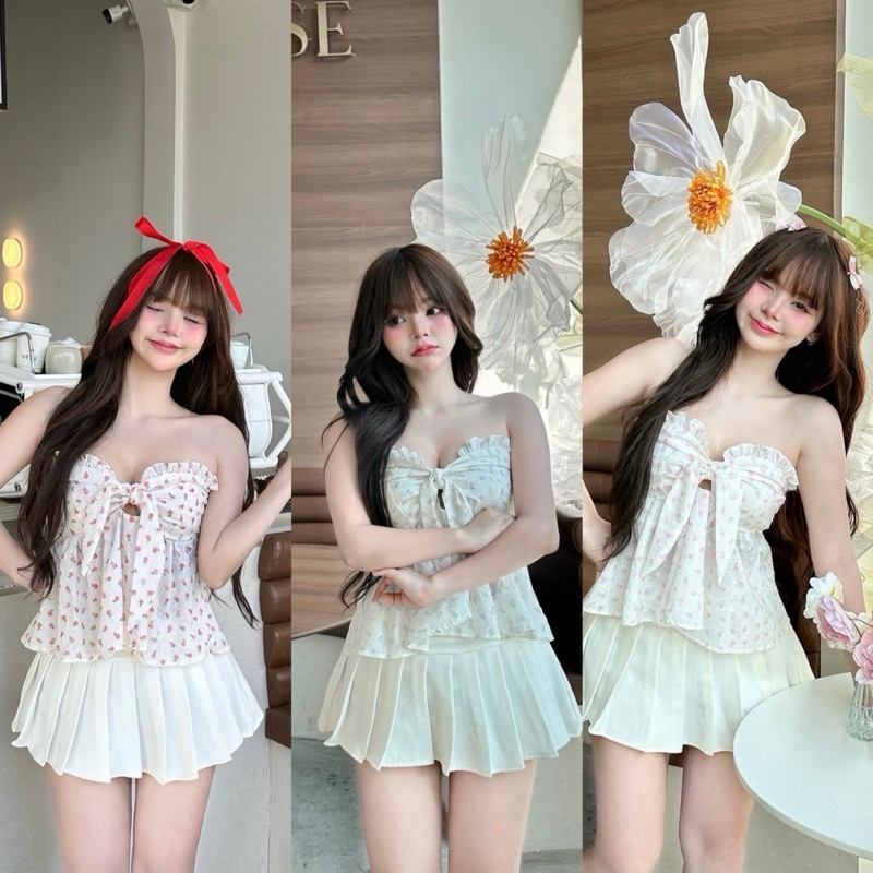 เสื้อเกาะอกแต่งระบาย Nusa style 🧚🏻‍♀️