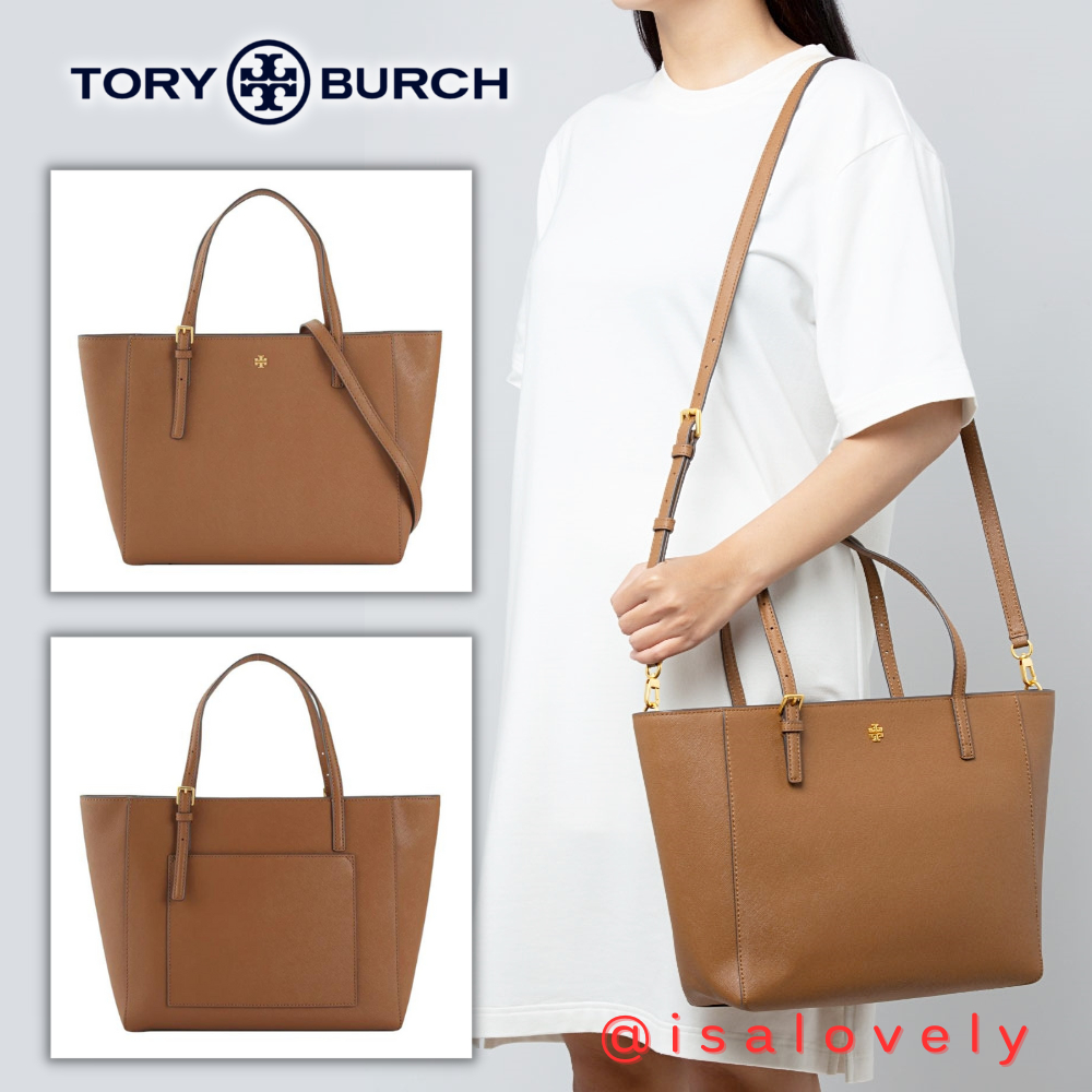📌Isa Lovely Shop📌  Tory Burch Emerson Small Tote 136091 Color: Moose