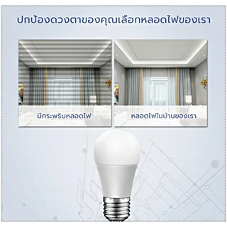 10 หลอด หลอดไฟ LED 3W 5W 7W 9W 13W 15W 18W 24W ขั้วเกลียว E27 แสงสีขาวDaylight 6500K แสงสีวอร์มไวท์WarmWhite LED Bulb E2