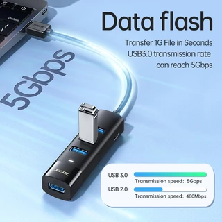 ⚡ส่งจาก กทม⚡Jasoz USB HUb USB 3.0*4 Splitter HUB รองรับฮาร์ดไดรฟ์ภายนอกสูงสุดถึง 18TB