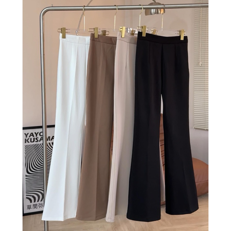THESUNCO - ADEN TROUSERS กางเกงขาม้าเล็ก เอวสูงซิปข้าง
