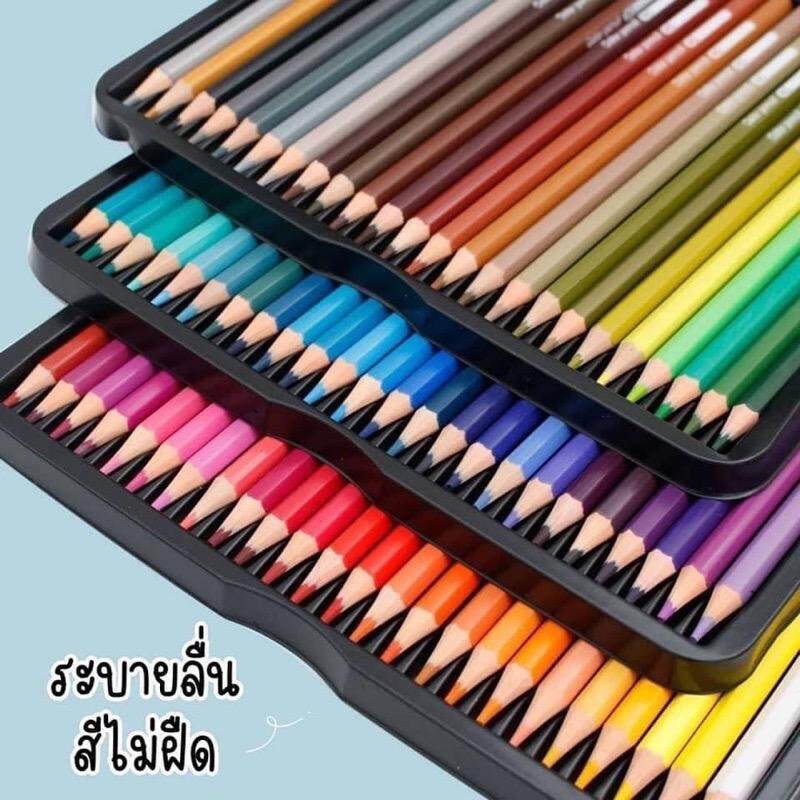 ดินสอสีไม้ สีไม้ ดินสอสีไม้ 2 หัว Premium Grade 72 สี ดินสอสี ของขวัญสำหรับเด็กของขวัญคริสต์มาส ของขวัญวันเกิด สีไม้ ระบ - รูปที่ 3