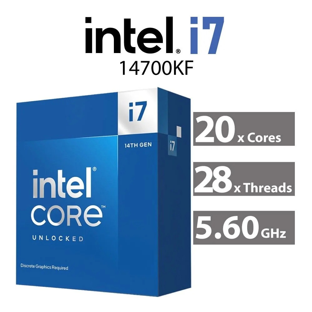 CPU (ซีพียู) INTEL CORE I7-14700KF (SOCKET LGA 1700) (ระบบระบายความร้อนไม่รวมอยู่ในสินค้า)