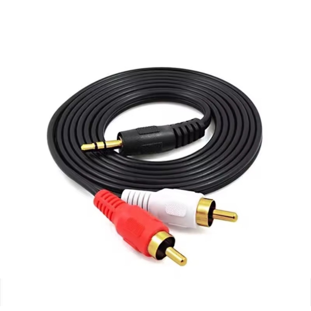สายสัญญาณ RCA สาย 2RCA-1TR Stereo หัวทอง ยาว 1.5 เมตร สายสีดำ แพ็คถุง 1 เส้น - รูปที่ 2