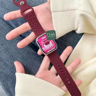 สายซิลิโคนยาง ปั้มลายเสือ สำหรับ สมาทวอช ใช้ได้กับ Smart Watch 11 10 9 8 7 6 5 4 3 2 1 Se Ultra ปรับได้ 42/44/45/46/49mm