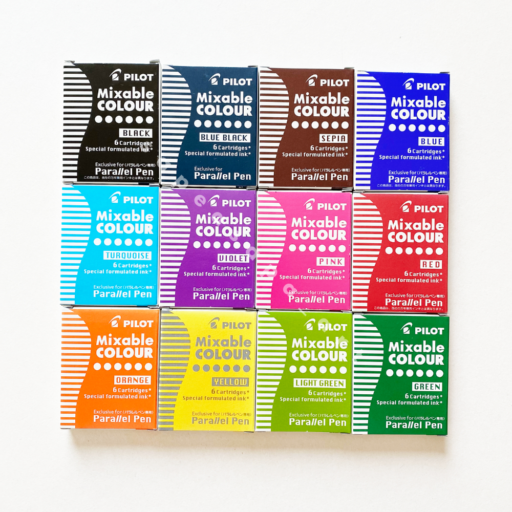 หลอดหมึก PILOT Parallel Ink Cartridge เซต 6 หลอด (ใช้กับรุ่น Parallel)