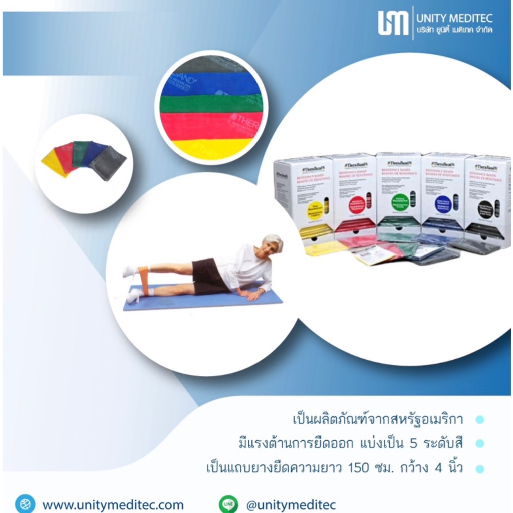 แถบยางยืดสำหรับออกกำลังกาย (RESISTIVE EXCERCISE BAND : REP-BAND) - 5 Levels Color