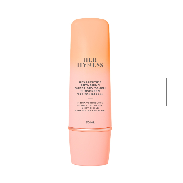 พร้อมส่ง สูตรใหม่ HER HYNESS HEXAPEPTIDE ANTI-AGING SUPER DRY TOUCH SUNSCREEN SPF 50+ PA++++