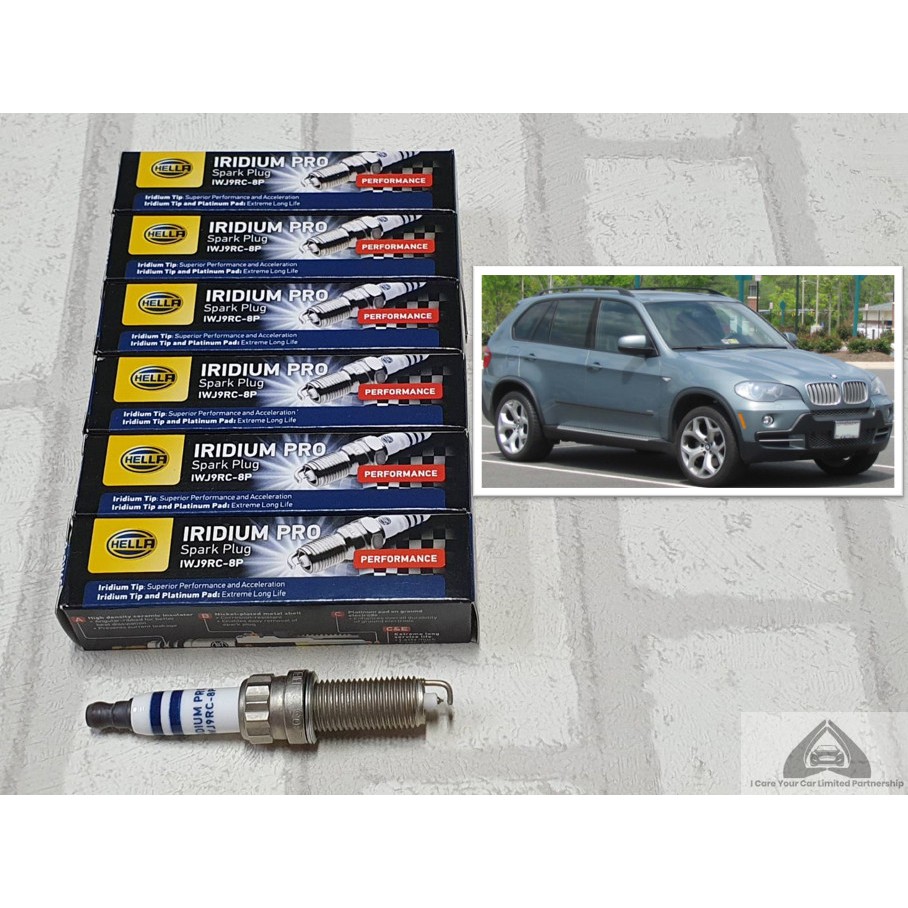 หัวเทียเข็ม อิริเดียม BMW E70 ชุด 6 หัว / 8 หัว ระยะใช้งาน 100000 กม Hella IWJ9RC-8P , IM8RC-11P