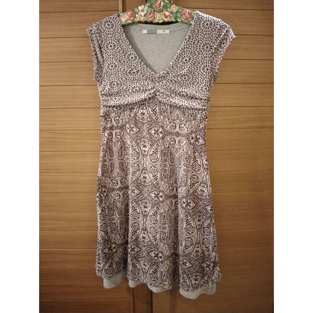 Athleta Dhara Paisley Double Layer Purple Burnout Dress Size XS