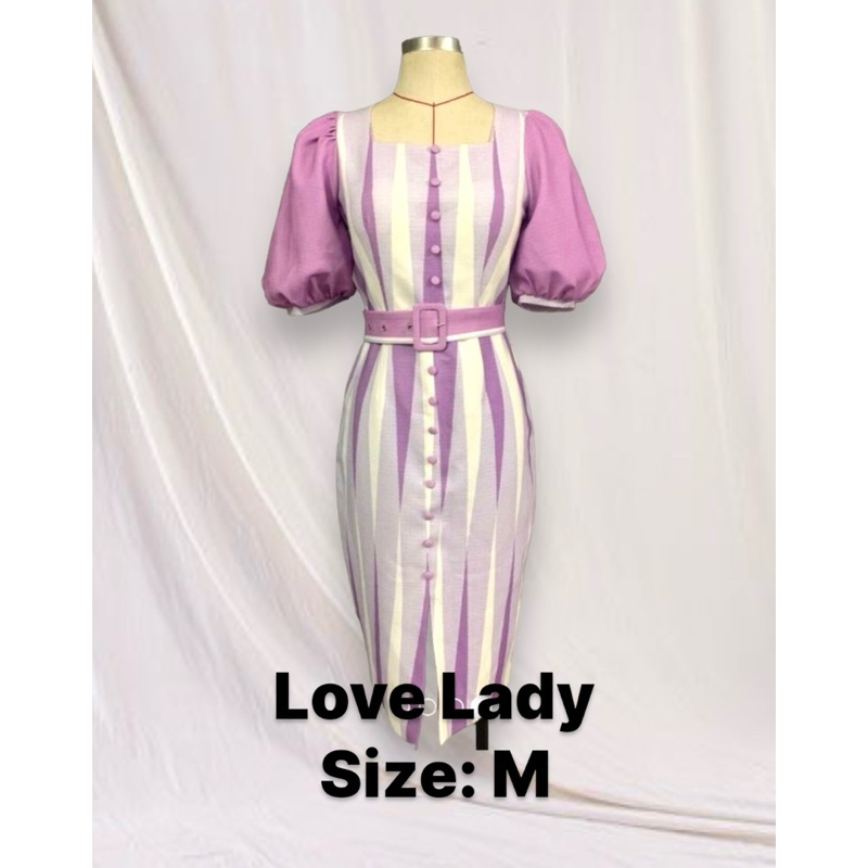 เดรสลายผ้าไทย LOVE LADY มือ2 Size:M ใส่สวยแบบตะโกน