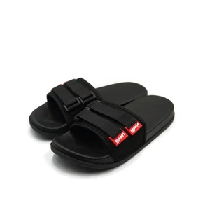 Gpatt : Double Velcro Stripes Sandals รองเท้าแตะสวมผู้หญิงแฟชั่นพื้นนุ่ม ลายคาดหลากสี รองเท้าแตะผู้หญิง รองเท้าแตะใส่สบา