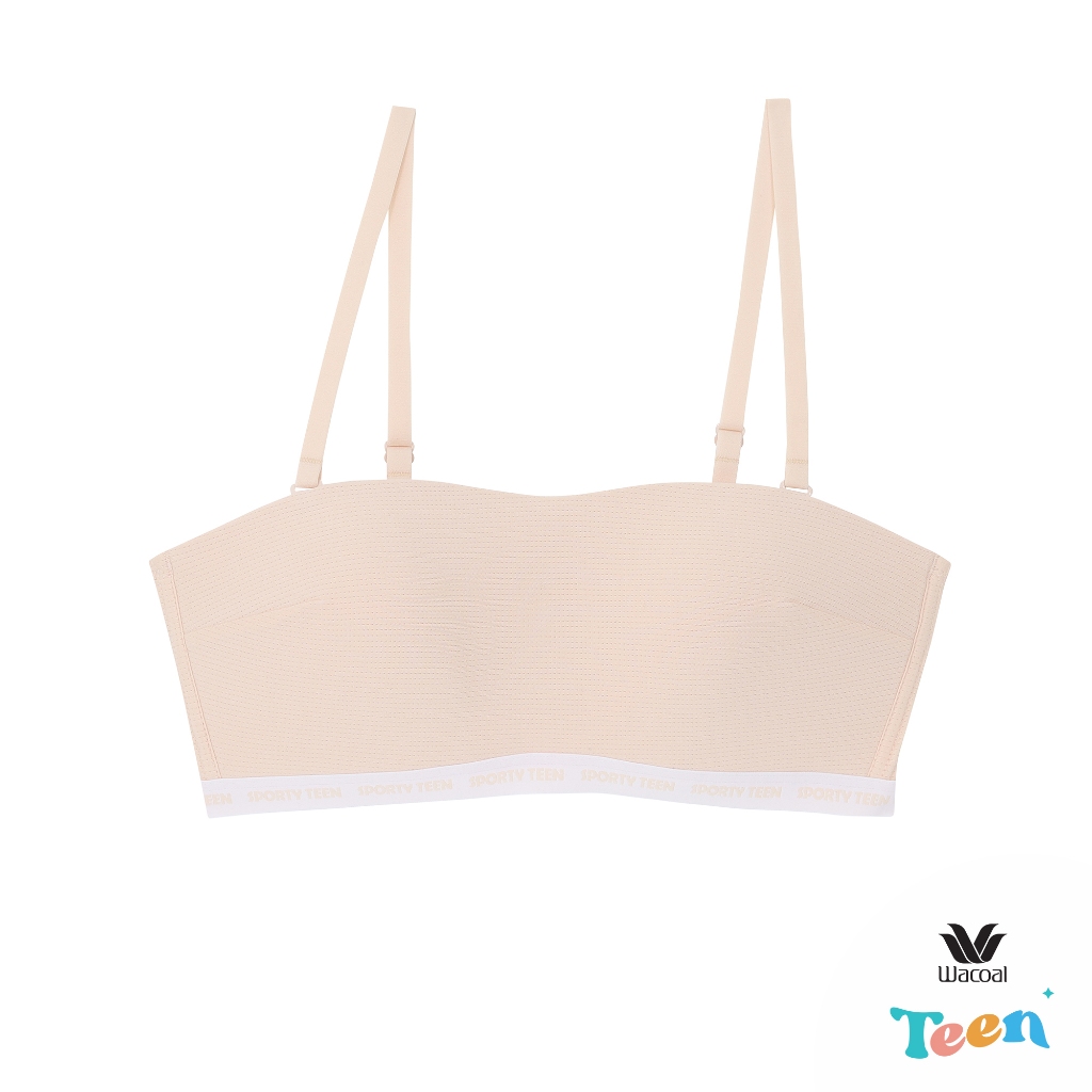 Wacoal Teen ชุดชั้นในสำหรับวัยใส บราไร้โครง รูปแบบเกาะอก รุ่น WBT115 สีเนื้อ (NN)