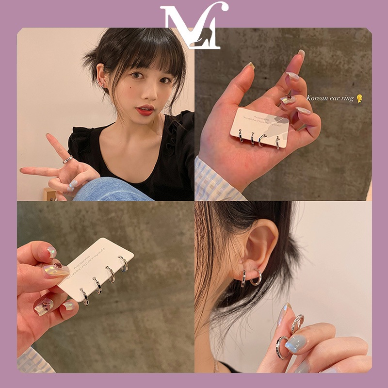 [พร้อมส่งจากไทย] ต่างหูแฟชั่น คุณภาพสูง เทรนด์สไตล์เกาหลี ต่างหูห่วง ทรงฮิต
