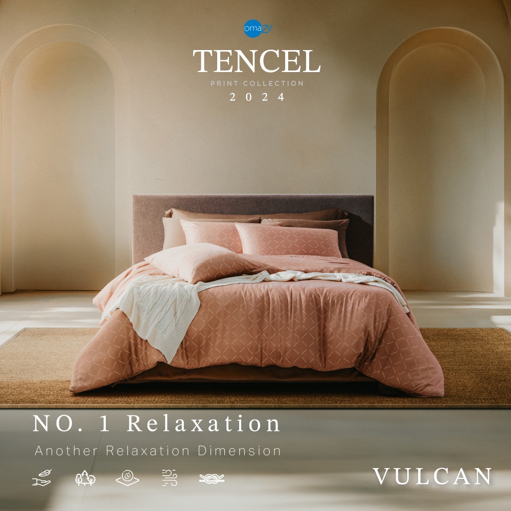 Omazz ปลอกผ้านวม รุ่น Tencel Print 2024 สัมผัสนุ่มนวลดุจแพรไหม ส่งฟรี