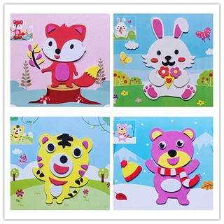สติ๊กเกอร์โฟม สามมิติ ทำด้วยมือ DIY แผ่นโฟม EVA ภาพตัดปะ ของเล่นแนวศิลปะ ของเล่นงานประดิษฐ์เสริมพัฒนาการ