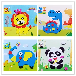 สติ๊กเกอร์โฟม สามมิติ ทำด้วยมือ DIY แผ่นโฟม EVA ภาพตัดปะ ของเล่นแนวศิลปะ ของเล่นงานประดิษฐ์เสริมพัฒนาการ
