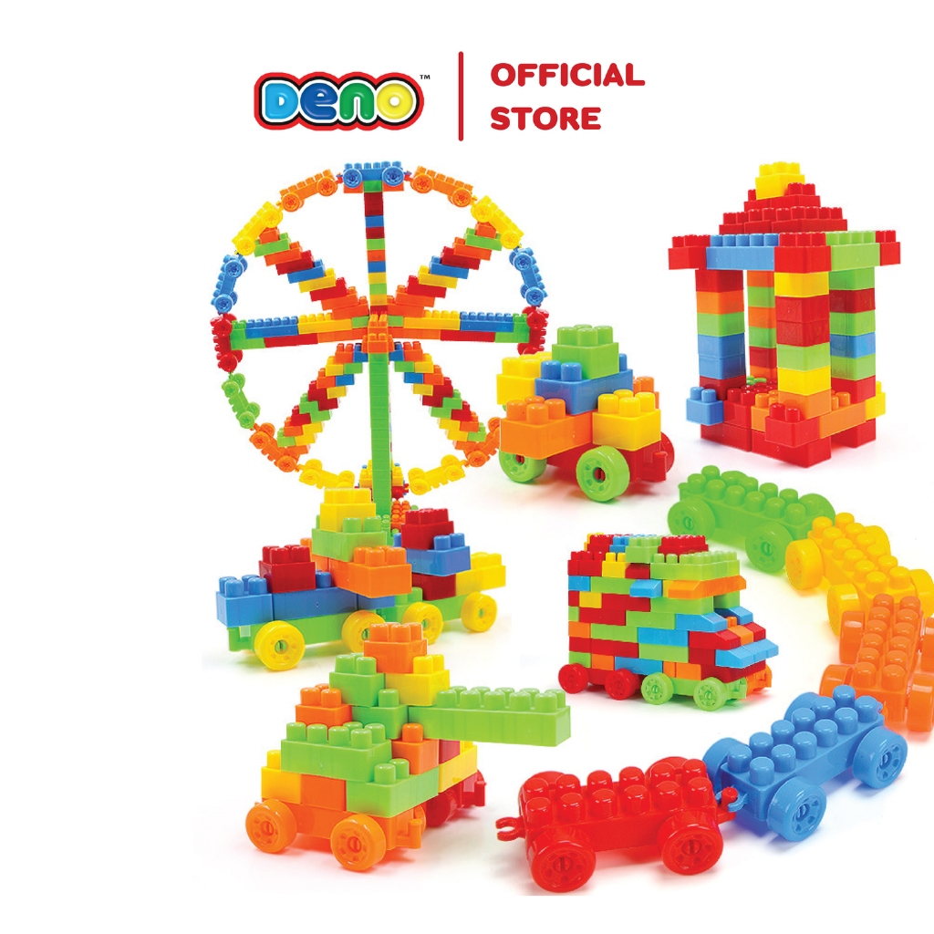 DENO(ดีโน่) ชุดตัวต่อบล็อค 200 ชิ้น(ถุง) และ133 ชิ้น(กล่อง) สีสดใส - รูปที่ 2