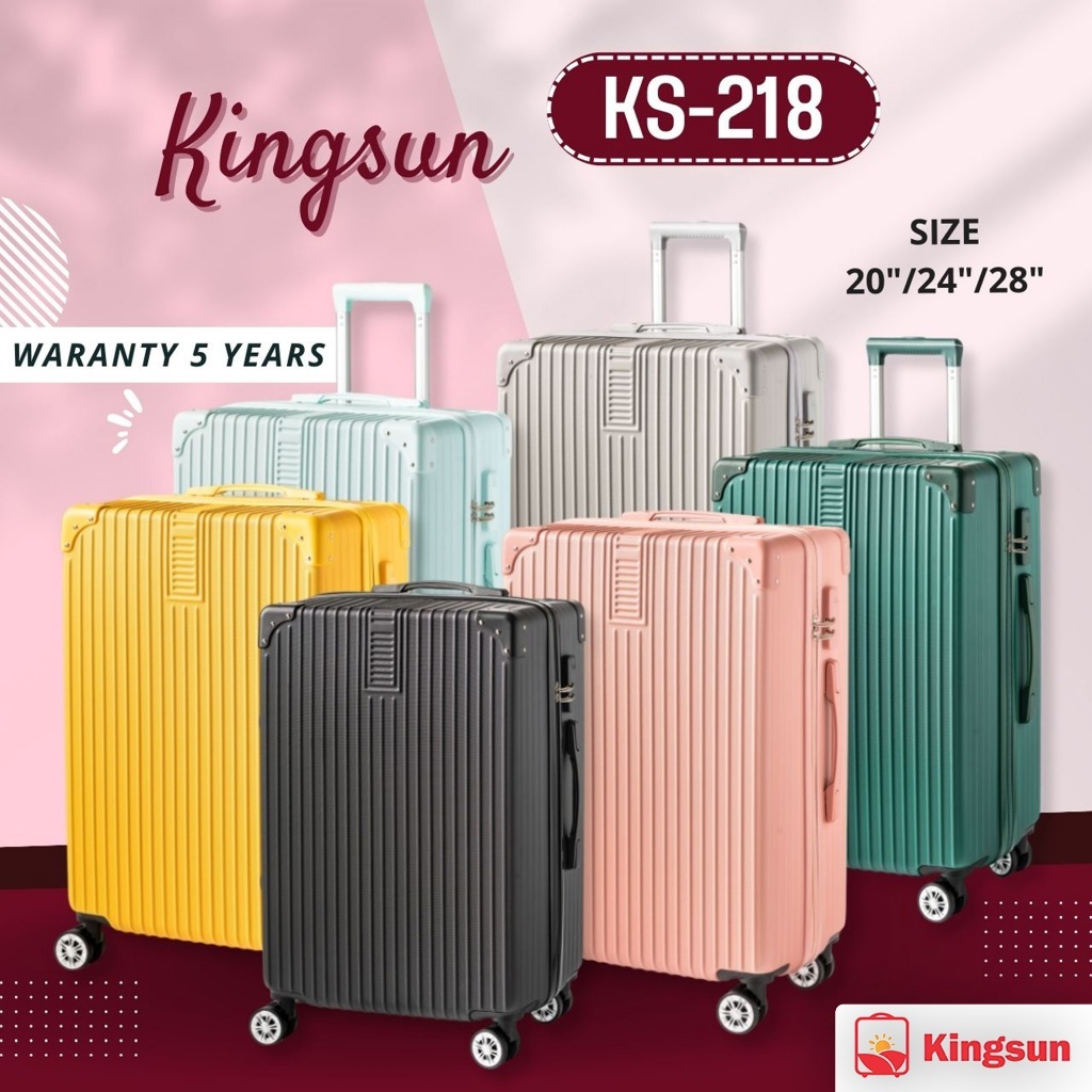 [รับประกัน5ปี] Kingsun กระเป๋าเดินทางรุ่นซิป KS-218 วัสดุ abs+pc ล้อคู่360องศา รับประกัน5ปี