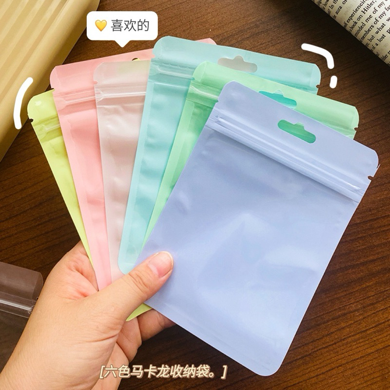 พร้อมส่ง  ราคา/ชิ้น ซองซิป สีพาสเทล ซองกันน้ำ ถุงซิป ขนาด 10.5×15 cm