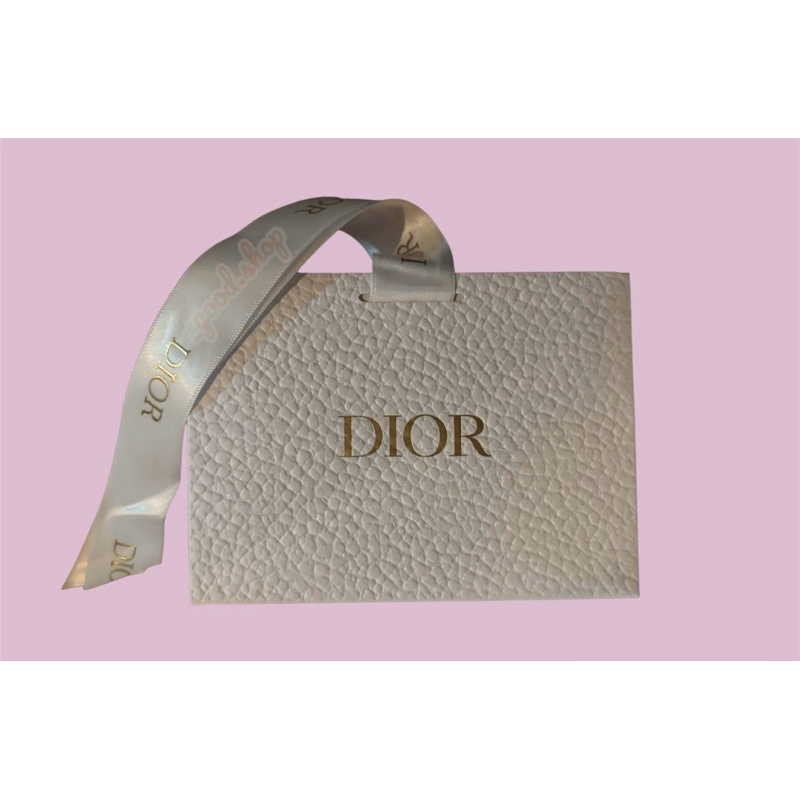 พร้อมส่ง ถุงกระดาษ Dior พร้อมริบบิ้นสีขาวโลโก้แบรนด์