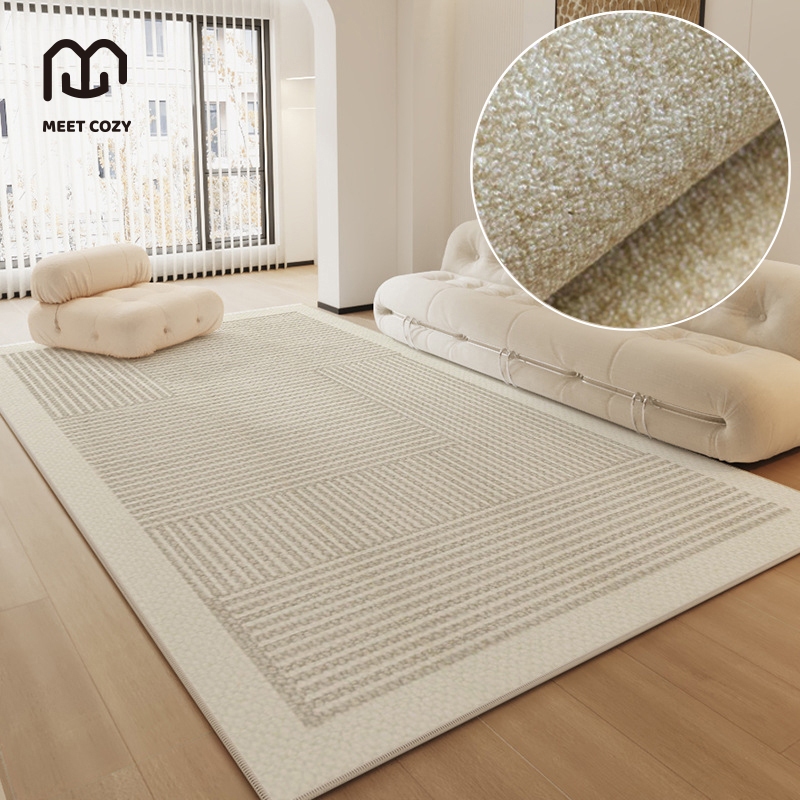 MEET COZY พร้อมส่ง!! พรมตกแต่งบ้าน Loop Rugs สไตล์มินิมอล พรมปูพื้นห้องนอน สีสวย พรมปูพื้น#1 DF-Anc