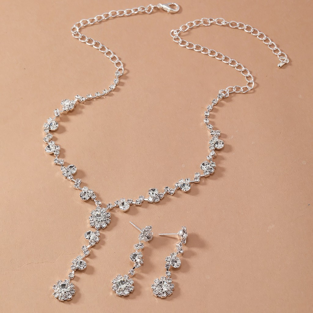 ชุดเครื่องประดับ สร้อย ต่างหูเพชร เครื่องเพชร งานประกวด งานแต่งงาน นางงาม เจ้าหญิง - รูปที่ 5