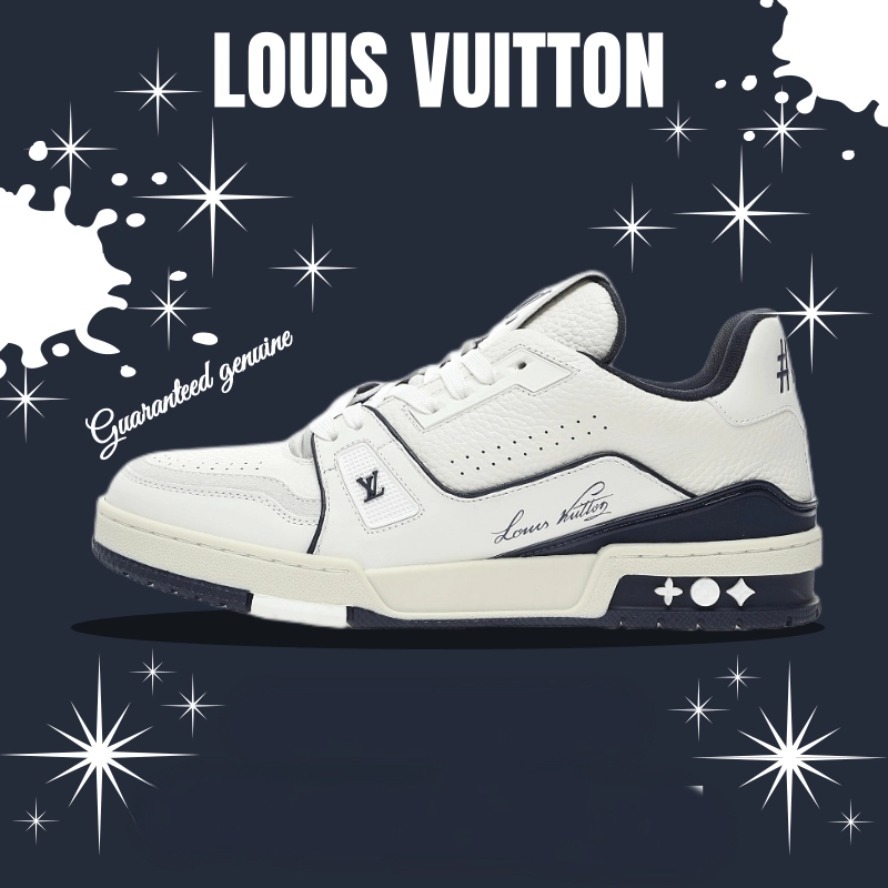 New (จัดส่งฟรี)Louis Vuitton Trainer Sneaker Low 1ABFA8 รองเท้าผ้าใบ รองเท้าวิ่ง Louis Vuitton