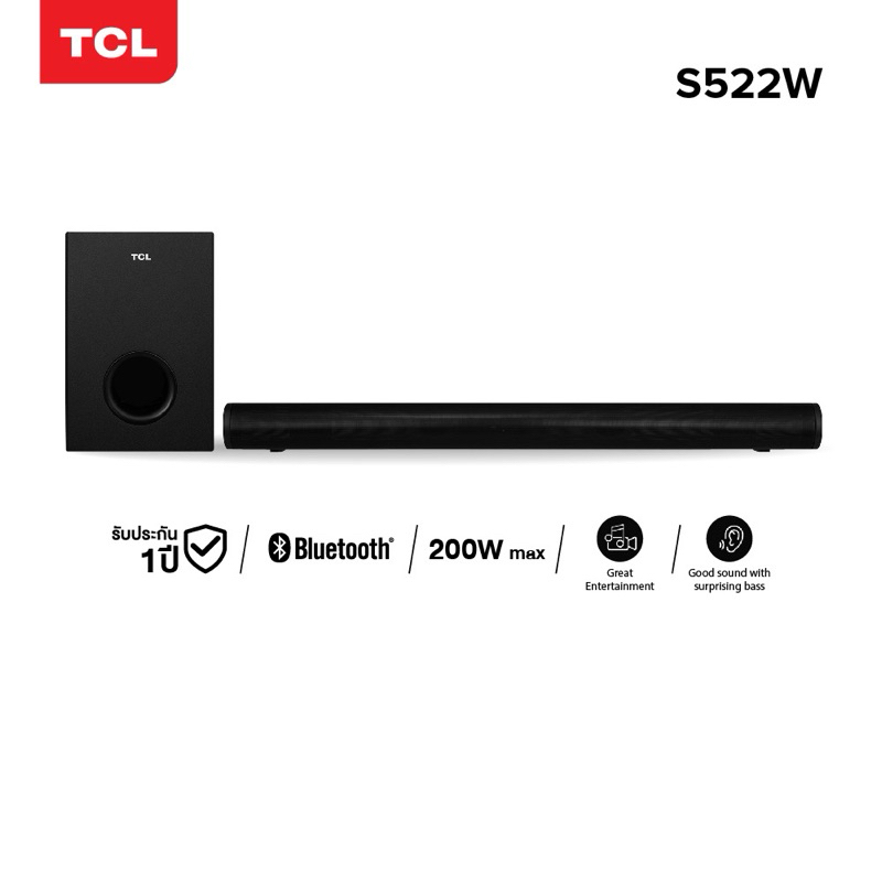 TCL Sound Bar รุ่น S522W พร้อม Subwoofer ไร้สาย (No Box)