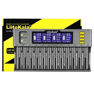เครื่องชาร์จถ่าน LiitoKala Lii-S12 ชาร์จได้ 12 ก้อน รองรับ 26650，21700，20700, 18650, 18490, 18350 AA AAA - Battery Charg