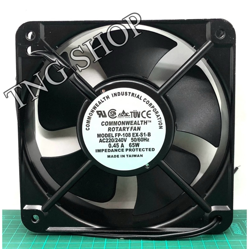 พัดลม 7นิ้ว Model : FP-108 EX-S1-B AC220-240 50/60Hz 0.45A 65W (180x180x60 mm.)