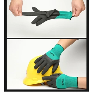 ถุงมือเคลือบยา ยกโหล-12คู่ งถุงมือทำงาน แพ็ค12คู่ พร้อมส่งในกทม ฟรีไซส์