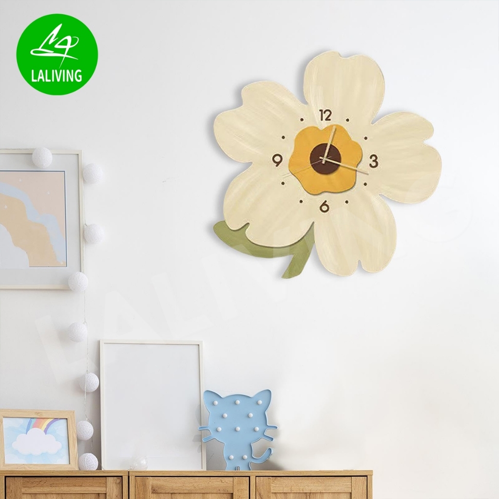 นาฬิกาแขวน นาฬิกาติดผนัง ทรงดอกไม้ เข็มเดินเรียบ ไร้เสียง ประหยัดถ่าน ของตกแต่งบ้าน ขนาด30-40cm - รูปที่ 3