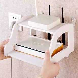 ชั้นวางเราเตอร์ ที่วางเร้าเตอร์ Router ขั้นวางกล่องรับสัญญาณ ติดผนัง เราเตอร์ ที่วางเราเตอร์#A036