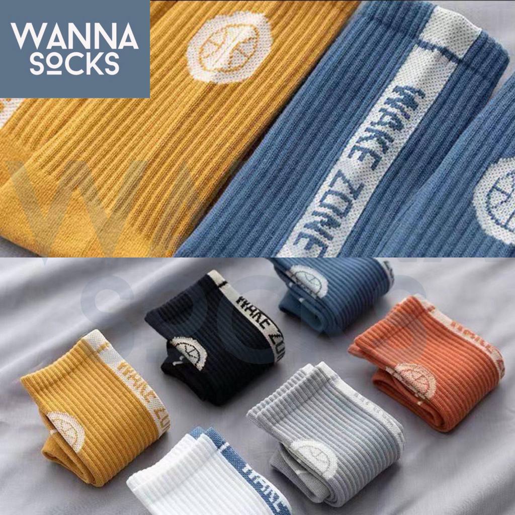 ส่งจากไทย!! ถุงเท้ากีฬา Basketball สีพื้น ข้อกลาง ถุงเท้าสตรีท ทำจากผ้าฝ้าย A46 - รูปที่ 2