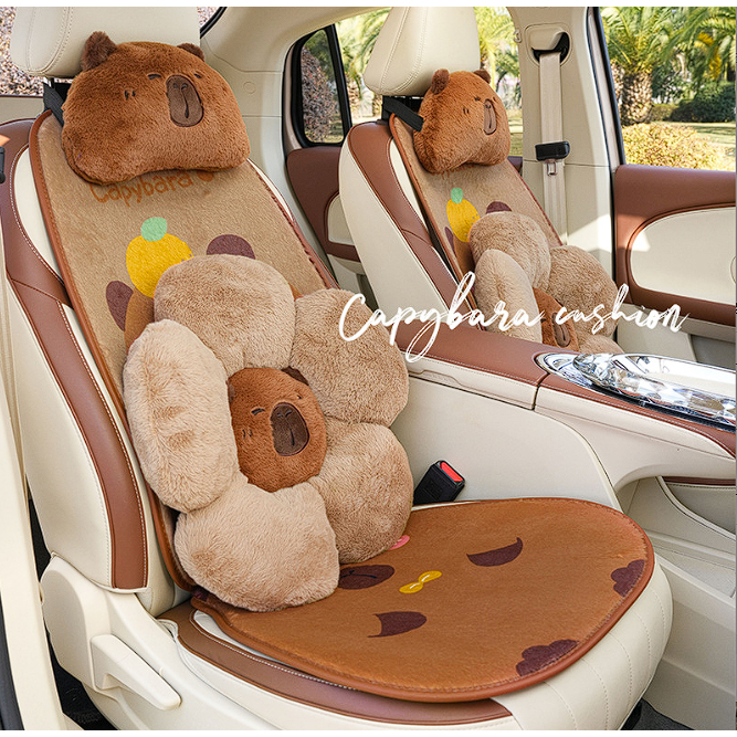 Tohome พร้อมส่งชุดเบาะรถยนต์หุ้มเบาะและอุปกรณ์ ลายคาปิบาร่า capybara