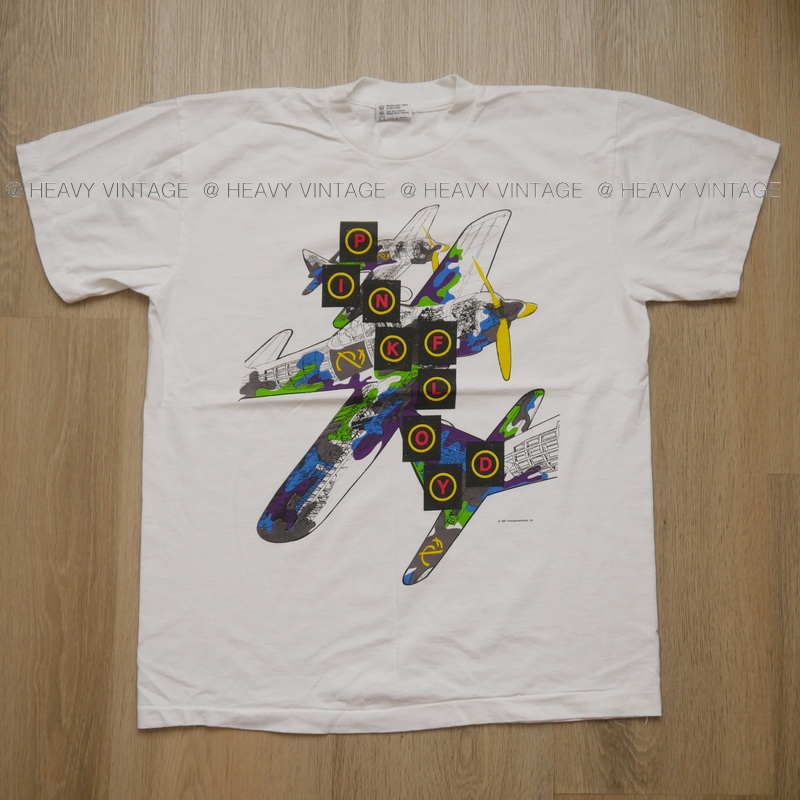 PINK FLOYD World Tour เครื่องบินรบ เสื้อวินเทจ เสื้อทัวร์ วงร๊อค heavy vintage shirt