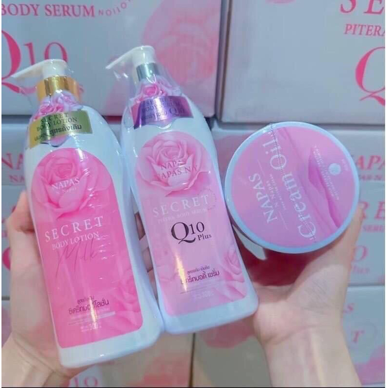 โลชั่นนมหอมซีเคร็ท Milk Secret นมหอม ซีเคร็ทบอดี้โลชั่น + ครีมออยหอม NAPAS CREAM OIL ออยหอม นภัส พิทเทลล่า กันแดดนมหอม