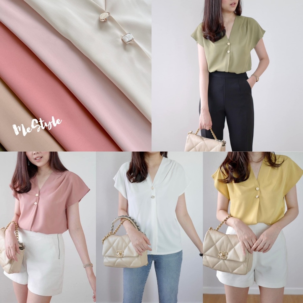 SALE!! pure spring topเสื้องานตัดของทางร้าน สวยยันกระดุมค่ะ ช่างเย็บเนี้ยบ สวยงามไม่ซ้ำใคร